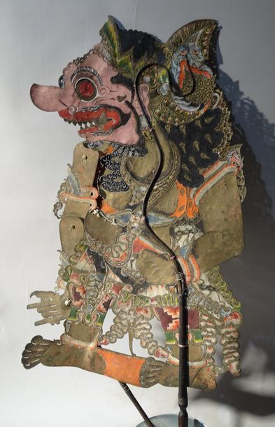 null WAYANG KULIT, Marionnette, XIXème, 80 cm, polychrome.