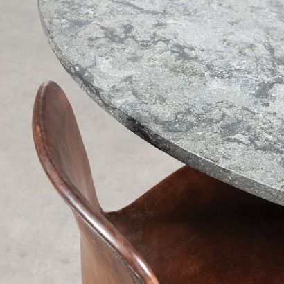 Poul Kjærholm (1929-1980) 
Dining table model "PK 54" Nickel-plated
steel and marble...