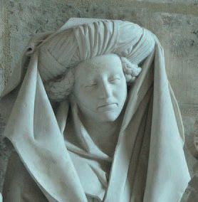 null Tête de sainte Femme, (Marie-Madeleine ?), ou de Sybille en albâtre sculpté....