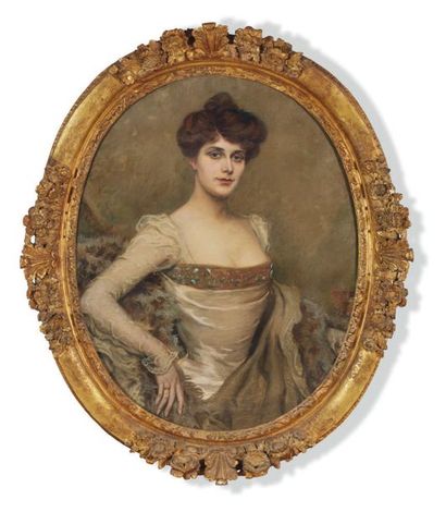 École Française du XIXe siècle Portrait de Louise Chéruit, vers 1900 Huile sur toile....