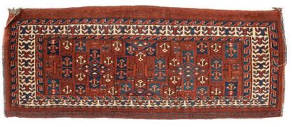 null YEMOUTH SADDLE CARPET (woolen warp, weft and velvet), Turkmenistan, circa 1920-1930.
H_104...
