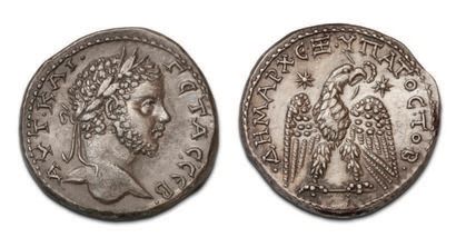 null GETA (198-212)
Tetradrachma. Laodicea.
His bearded and laurelled bust on the...