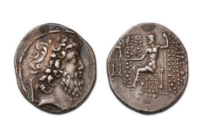  SELECTIVE KINGDOM Demetrius II, 2nd reign (129-125 BC) Tetradrachma. Damascus. His...