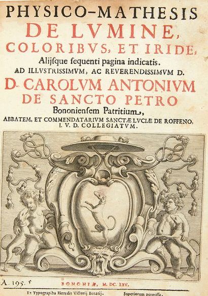 GRIMALDI, Francesco Maria. Physico-Mathesis de Lumine, coloribus, et iride, aliisque...