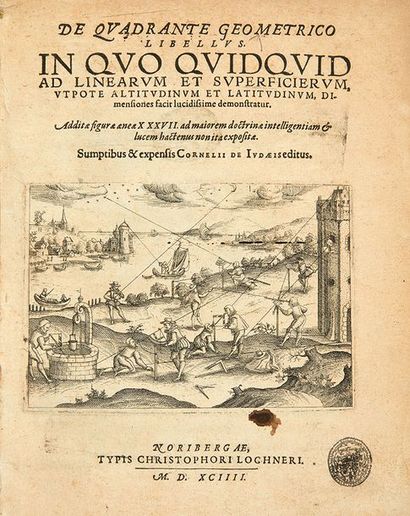 JODE, Cornelis de De Quadrante Geometrico libellus. In quo quidquid ad linearum et...