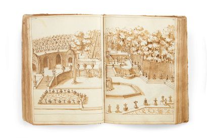 null [MANUSCRIT]. Architettura & Perspettiva [titre au dos]. Italie, vers 1650. In-4...