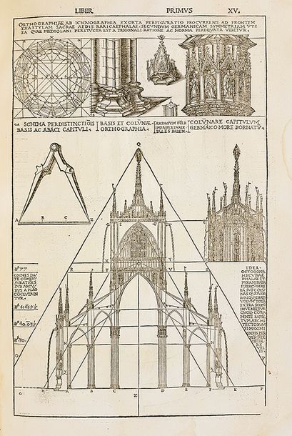 VITRUVE De architectura libri dece. [Traduit par Cesare Cesariano]. Côme, Gottardo...