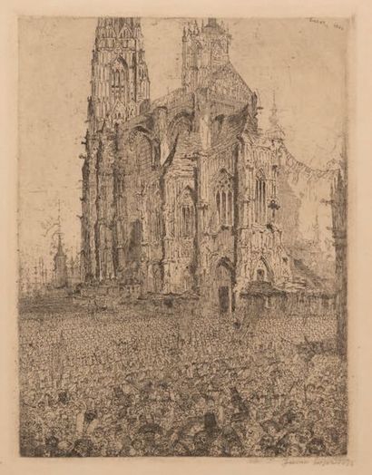 James Ensor (1860-1949) 
La cathédrale, 1886
Eau-forte sur zinc
Signée et datée en...