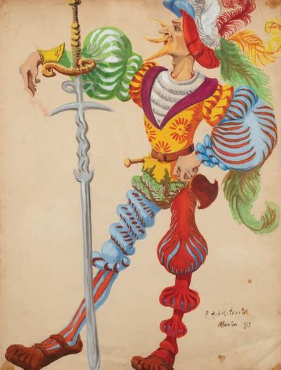 Pavel TCHELITCHEW (1898-1957) 
Costume Design, 1923
Gouache et crayon sur papier
Signé,...