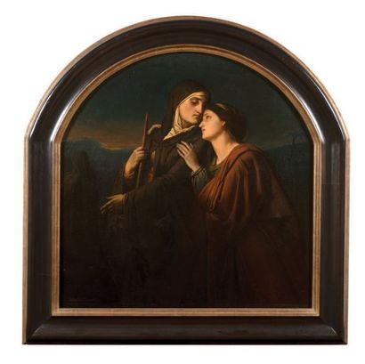 Charles de GROUX (1825-1870) 
Ruth & Naomi, 1851
Huile sur toile, réentoilée
Signée,...