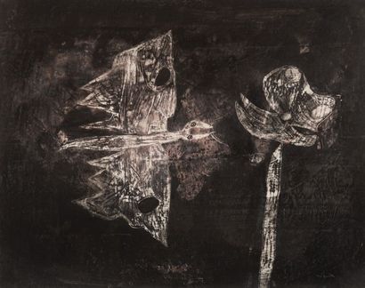 René Guiette (1893-1976) 
Composition papillon, 1951
Technique mixte sur papier
Signée...