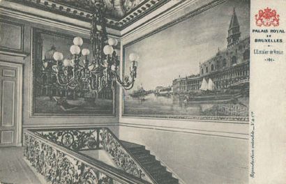 Jean-Baptiste VAN MOER (1819-1884) 
Vue intérieure du Palais des Doges, 1866
Huile...