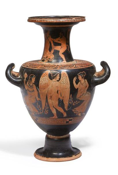 null HYDRIE CAMPANIENNE.
Grande Grèce, IVe siècle av. J.-C.
Hydrie à figures rouges,...