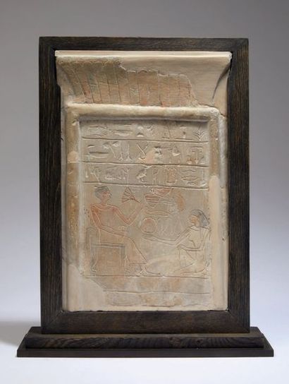 null STÈLE AU NOM DU GARDE NÂÂ-IB.
Égypte, Moyen Empire, XIIIe dynastie.
Stèle rectangulaire...