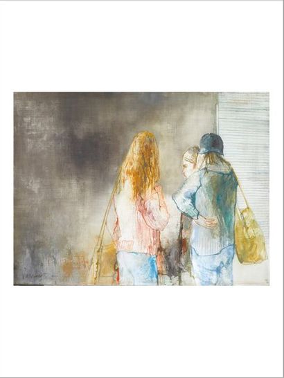 JEAN JANSEM (1920-2013) ? Conversations
Huile sur toile.
Signée en bas à gauche.

Oil...