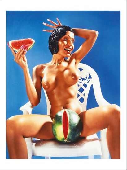 DAVID LACHAPELLE (NÉ EN 1963) Amanda Lepore: Melon, New York, 1998
Chromogenic C-print.
Tirage...