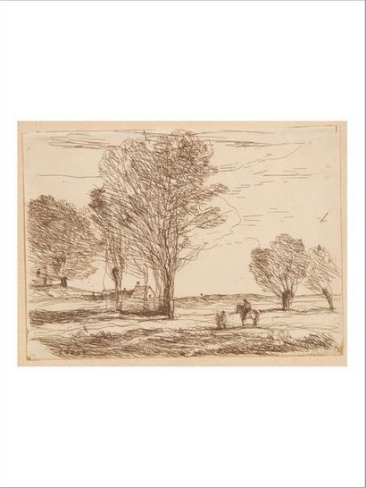 Jean-Baptiste-Camille COROT (1796-1875) Cavalier arrêté dans la campagne, 1874
Cliché-verre.
Deuxième...