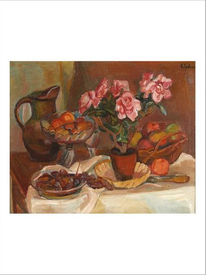 Henri EPSTEIN (1892-1944) Nature morte aux rosiers
Huile sur toile.
Signée en haut...