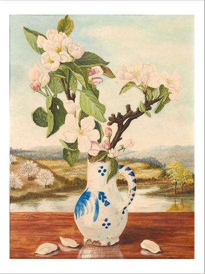 CORNELIUS POSTMA (1905-1977) Nature morte aux fleurs blanches
Huile sur isorel.
Signée...