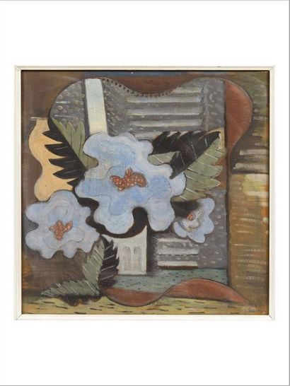 Georges LEPAPE (1887-1971) Nature morte au vase de fleur
Huile sur papier marouflé...