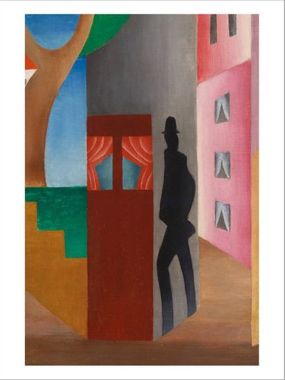 Leopold SURVAGE (1879-1968) 
Architectures a la double silhouette de Guillaume Apollinaire,...