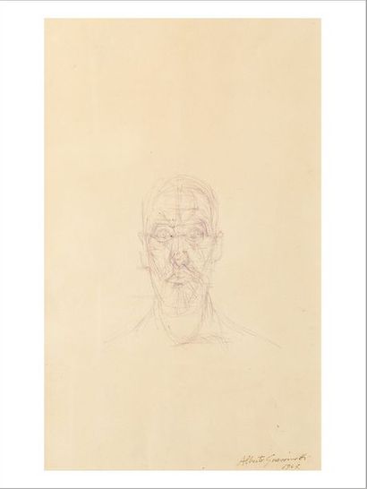 Alberto GIACOMETTI (1901-1966) 
Portrait de Louis Chavignier, 1963
Stylo à bille...