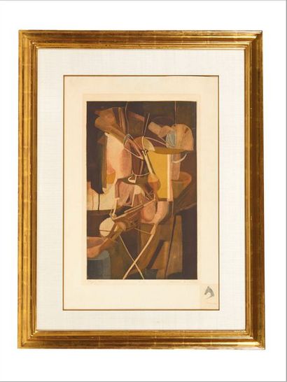 Marcel DUCHAMP (1887-1968) 
La Mariee, 1934
Rare et belle aquatinte sur papier réalisée...