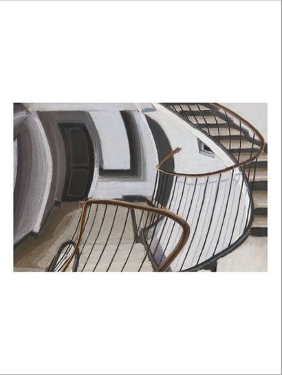 SAM SZAFRAN (1930-2019) 
Escalier rue de Seine (Autoportrait), circa 1979-1980
Pastel...