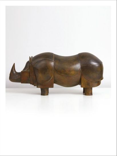 FRANÇOIS-XAVIER LALANNE (1927-2008) 
Rhinoceros IV, 1990
Bronze sculpture with a...