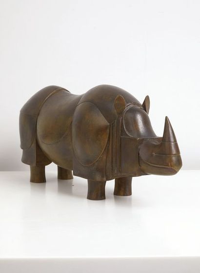 FRANÇOIS-XAVIER LALANNE (1927-2008) 
Rhinoceros IV, 1990
Bronze sculpture with a...