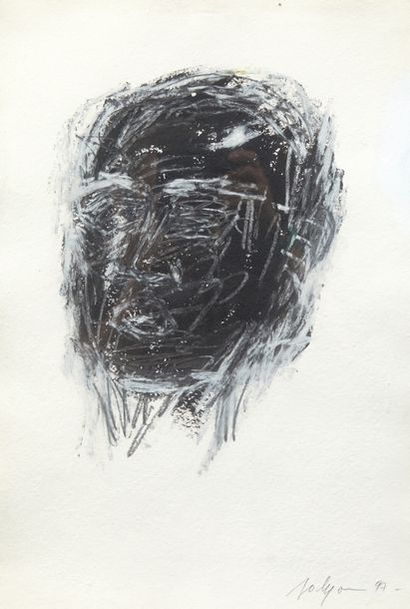 ROBERT SOLYOM (NÉ EN 1936) Visage, 1997
Ink and gouache on paper.
Signed and dated...