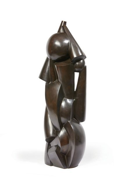 Joseph CSAKY (1888-1971) Enfant, dit aussi composition cubiste ou cônes et sphères,...
