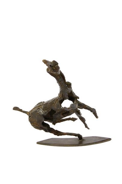 Alessandro MONTALBANO (Né en 1962) Wounded horse, 1998
Bronze sculpture with brown...