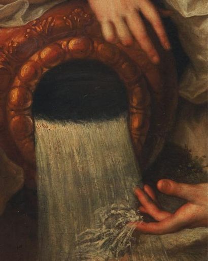 N. DUPONT (BAYEUX ? - ROUEN 1765) Portrait d'une femme en Source Huile sur toile....