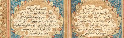 null Coran signé, situé et daté. Manuscrit sur papier de 157 feuillets en écriture...