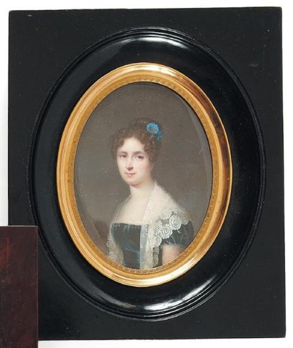François Meuret (1800-1887) Portrait de Madame Constance Oppermann née de Luze (1791-1830),...