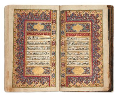 null Grand Coran signé Muhammad ibn Bâqir al-Mûsavî Lâhîjânî et daté 1231 H./1816...