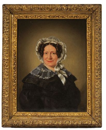 École Française du XIXe siècle Portrait présumé de la Veuve Clicquot (1777-1866).
Huile...