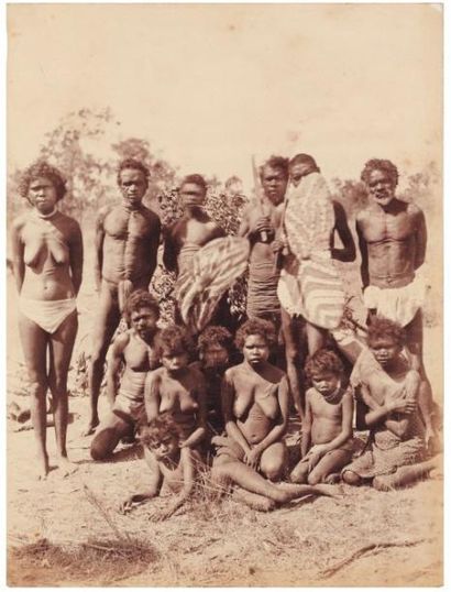 ATTRIBUÉ À HENRY KING Aborigènes de Charters Towers, Queensland Vers 1885 Tirage...