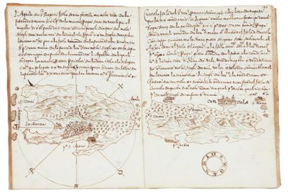 [ISOLARIO] Isollario del Mediteraneo et Colpho di Venetia [Titre manuscrit sur le...
