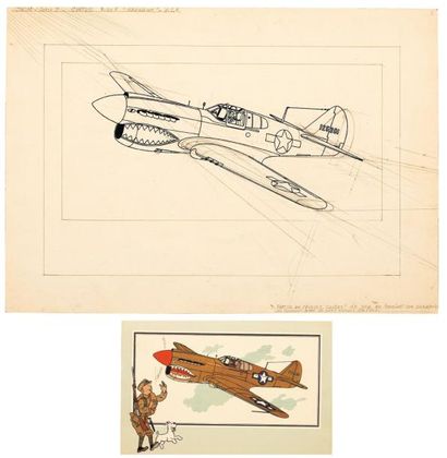 JACQUES MARTIN (1921-2010) Warhawk Dessin original à l'encre et crayon sur paper...