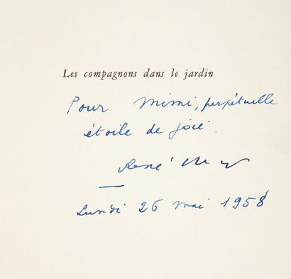 CHAR (R.) & ZAO WOU-KI The Companions in the garden. Poems (1955-1956). Paris, Typographie...