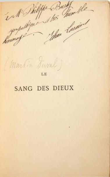 LORRAIN, Jean. Le Sang des dieux. Avec un dessin d'après Gustave Moreau. Paris, Lemerre,...