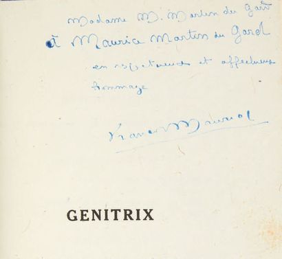 MAURIAC, François. Genitrix. Paris, Grasset, 1923. In-12, demi-maroquin vert émeraude...