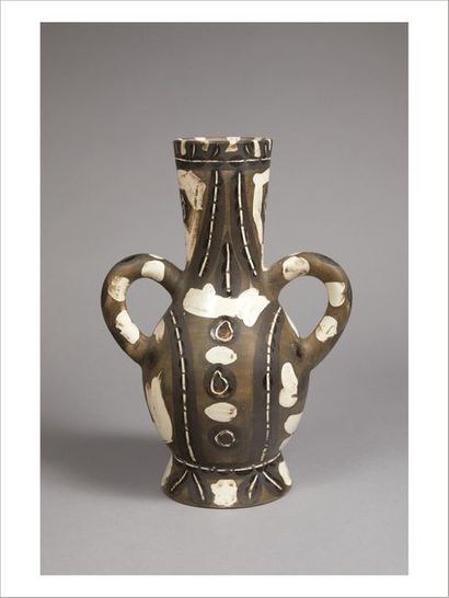 Pablo Picasso (1881-1973) 
Vase with two high handles, 1952
Fired earthenware turned...
