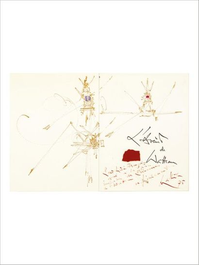 Georges MATHIEU (1921-2012) Composition, 1975
Gouache et collage sur papier.
Signé,...