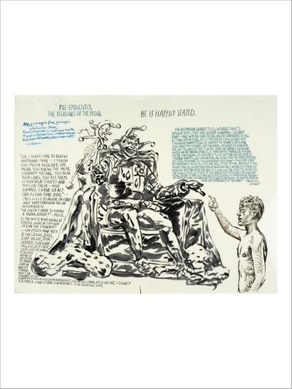 Raymond Pettibon (né en 1957) 
The pleasure, 2000
Encre sur papier.
Ink on paper.
H_50...