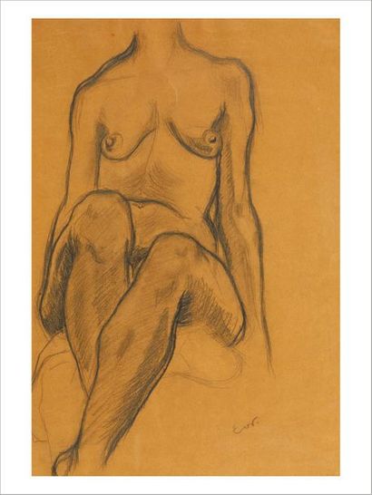 ACHILLE-ÉMILE OTHON FRIESZ ( 1879-1949) 
Nu
Dessin au fusain sur papier.
Signé en...