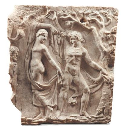 Néolithique & Antiquité classique Relief bachique. Il représente un satyre et une...