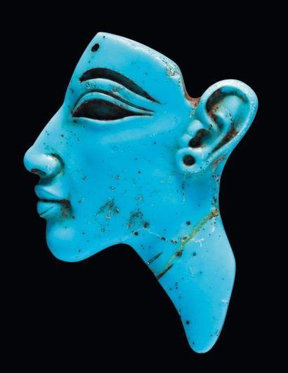 Égypte Akhénaton, ca. 1353-1336 av. notre ère. Exceptionnelle figure d'incrustation...